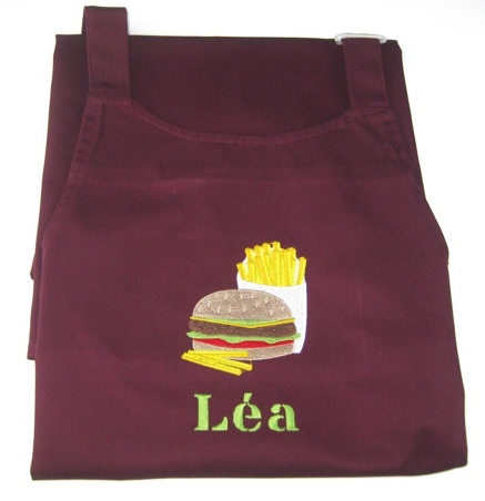 Tablier adulte frites hamburger
