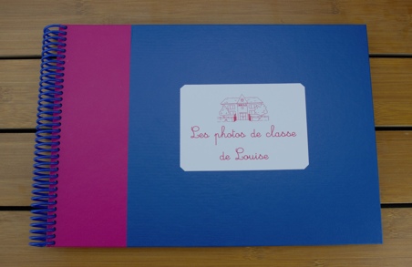 Album photos de classe bleu roi et fuchsia personnalisé