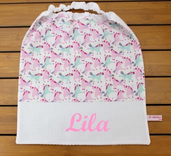 Grand Bavoir élastiqué licorne