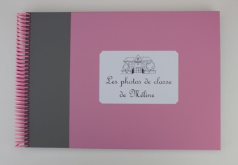Album photos de classe bicolore rose et gris