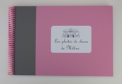 Album photos de classe bicolore rose et gris