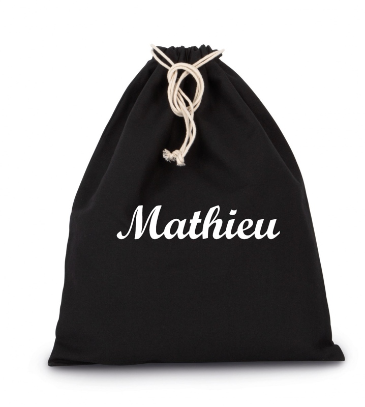 Sac cadeau noir réutilisable personnalisé