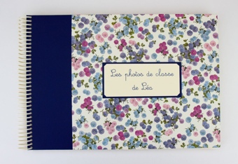 Album pour photos de classe fleurs de liseron bleu