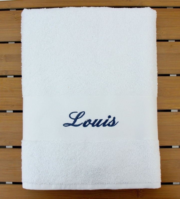Drap De Bain Personnalisé Coton 100% Avec Prénom - Serviette Brodée 70x140 Cm Idéal Cadeau
